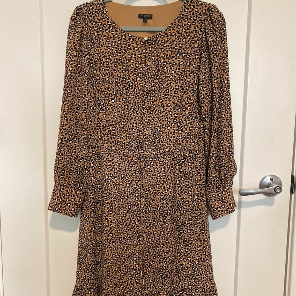 Talbots Leopard Print Midi Dress 10P